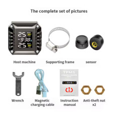 TPMS для мотоцикла з LCD-дисплеєм та зовнішніми датчиками (M06)