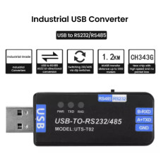 Промисловий USB–RS485/RS232 перетворювач CH343G з TVS, ESD, LED, захистом та запобіжником