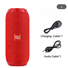 Портативна Bluetooth-колонка 10 Вт з сабвуфером, IPX5, FM, TWS, MicroSD/AUX, акумулятор 1200 мА·год — Червона
