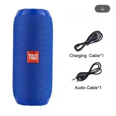Портативна Bluetooth-колонка 10 Вт із сабвуфером, IPX5, FM, TWS, MicroSD, AUX, акумулятор 1200 мА·год — Синя