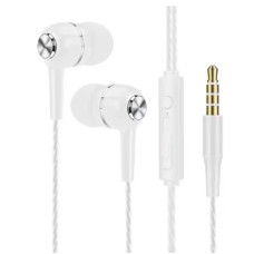 Навушники з мікрофоном 3.5 мм — проводові стерео вкладиші (Білий) Навушники з мікрофоном 3.5 мм — проводові стерео вкладиші (Білий)