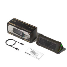 Портативна Bluetooth-колонка MLOVE P3, 40Вт, IP67, RGB-підсвітка, Bluetooth 5.3, microSD (Темно зелений)