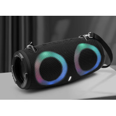 Портативна Bluetooth-колонка 100Вт, RGB-підсвітка, FM, TWS, USB, AUX, 30×12×12 см, чорна