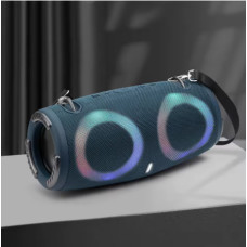 Портативна Bluetooth-колонка 100Вт, RGB-підсвітка, FM, TWS, USB, AUX, 30×12×12 см Синій