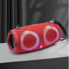 Портативна Bluetooth-колонка 100Вт, RGB-підсвітка, FM, TWS, USB, AUX, 30×12×12 см, Червоний