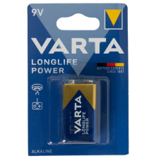 Varta Longlife Power 9V (лужна батарейка 9V для сигналізацій, мультиметрів, рацій, детекторів диму)