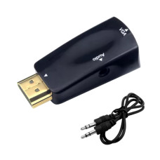 Адаптер HDMI → VGA з аудіовиходом 3,5 мм, 1080p Full HD