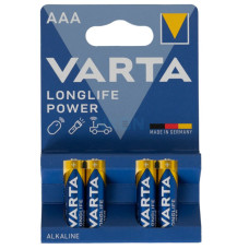Varta Longlife Power AAA 1.5V — 4 шт (лужні батарейки)