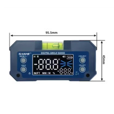 Цифровий кутомір Shahe 5346 (без бездротового зв’язку) з рівнем, магнітний, Dual Axis, перезарядний