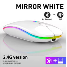 RGB бездротова ігрова миша з підсвіткою, Bluetooth та акумулятором, Біла
