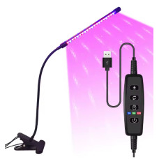 USB LED фітолампа для рослин з таймером (1 модуль, 10 рівнів яскравості, повний спектр)