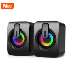 Комп’ютерні колонки HIFI Stereo з USB, LED-підсвіткою та мікрофоном (стереозвук 3D, для ПК та ноутбука)