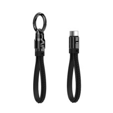 Короткий кабель-брелок MOSHOU USB-C 240W (чорний, 5A, швидка зарядка для телефонів і ноутбуків)