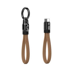Короткий кабель-брелок MOSHOU USB-C 240W (коричневий, 5A, швидка зарядка для телефонів і ноутбуків)