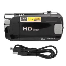 Цифрова камера D90 16MP 1080P, чорна, 2.4'' поворотний екран, 16X зум, підсвітка