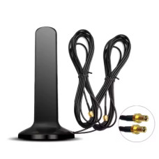 Антена 2X2 MIMO 4G LTE/5G 12dBi (TS9, кабель 3 м, магнітна основа, 600–6000MHz) Антена 2X2 MIMO 4G LTE/5G 12dBi (TS9, кабель 3 м, магнітна основа, 600–6000MHz)