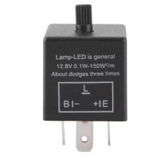 12V 3-pin регульоване реле поворотів для мотоцикла/авто (LED, ABS, водозахищене)