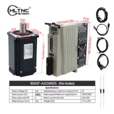 Серводрайвер + серводвигун 1000W без гальма (AC 220V, 17-bit Absolute Encoder, для CNC)