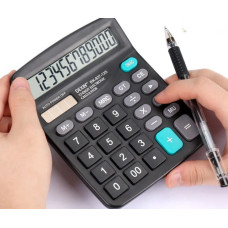 Калькулятор 12-розрядний (великий LCD дисплей, сонячна батарея + АА, офіс/дім)