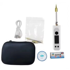 Портативний електричний паяльник 50Вт, акумулятор 2500мА·год, Type-C, білий (набір з 3 жалами)
