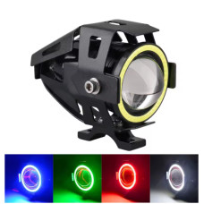 Додаткові мотоциклетні LED-прожектори U7 (Angel Eyes, 3 режими, 3000LM, IP67) RED