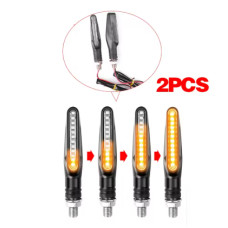 Універсальні LED-повороти для мотоцикла (M10, 335SMD, бігуча стрічка, 2 шт, Flowing Yellow)