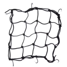 Мотосітка для багажу з 6 гачками (універсальна сітка для мотоцикла, скутера, квадроцикла, чорна, 30×30 см)