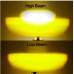 LED фара для мотоцикла 30000LM H4/BA20D/H6, 6000K + жовтий, подвійна лінза