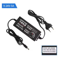 Регульований блок живлення адаптер для LED, моторів, електроніки 9V-24V-5A Регульований блок живлення адаптер для LED, моторів, електроніки 9V-24V-5A