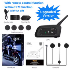 EJEAS V6 PRO PLUS — Мотоциклетна гарнітура з Bluetooth 5.1, інтеркомом до 800 м та металевим кріпленням (One Set)