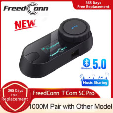 FreedConn T-Com SC One Set — Мотоциклетна Bluetooth-гарнітура з LCD-дисплеєм, інтеркомом до 1000 м