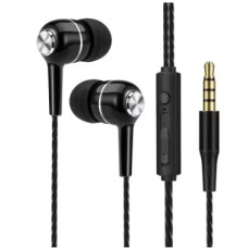 Навушники з мікрофоном 3.5 мм — Проводові стерео-вкладиші для музики та дзвінків (Black) Навушники з мікрофоном 3.5 мм — Проводові стерео-вкладиші для музики та дзвінків (Black)