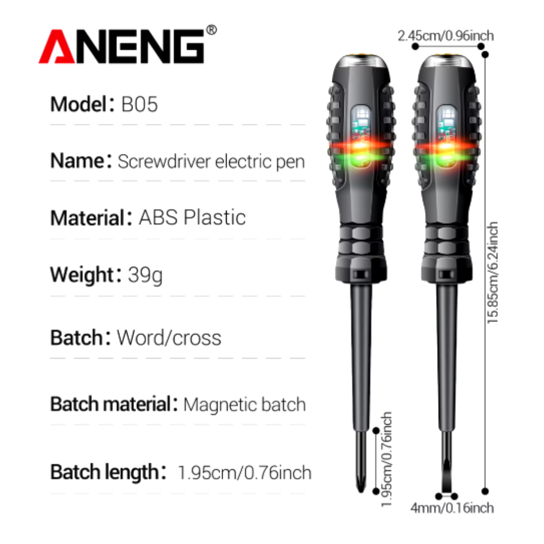 Хрестова викрутка з індикатором напруги ANENG B05 для виявлення несправностей проводки, фаз та обривів