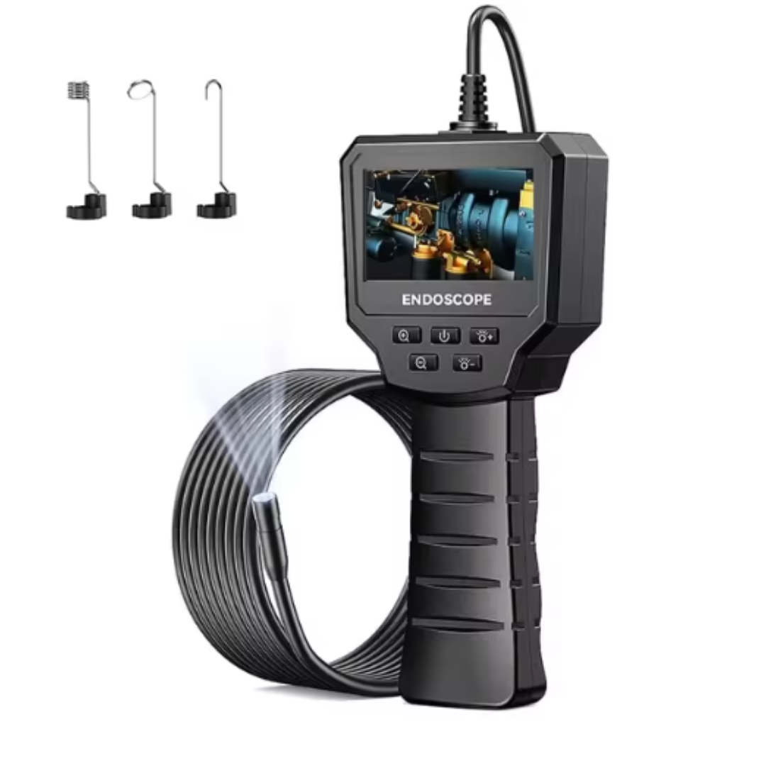 Промислова ендоскопічна камера HD 1080P з 4,3'' IPS екраном, IP67, водонепроникна, з 8-мм лінзою – для огляду труб та авто