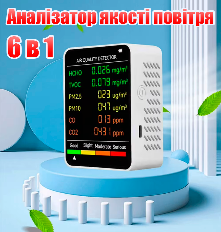 6-в-1 Монітор якості повітря