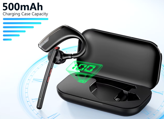 Бездротова Bluetooth гарнітура New Bee M51 5.2 з подвійним мікрофоном, CVC8.0 шумозаглушенням та HIFI звуком (Чорні)