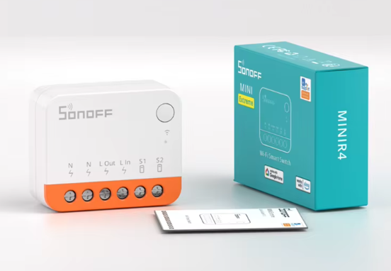 Розумне Wi-Fi реле Sonoff MINI R4 | Компактний перемикач з ESP32, eWeLink-Remote та підтримкою зовнішніх кнопок
