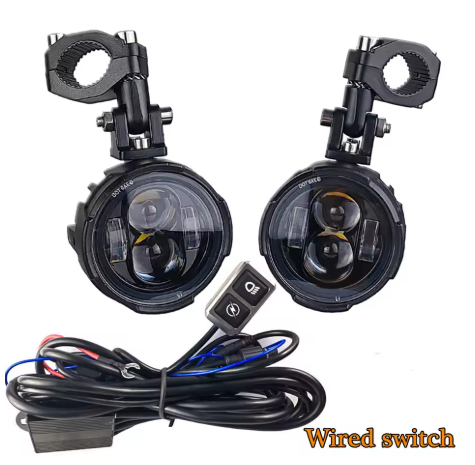 Світлодіодні допоміжні фари для мотоцикла 100W — ближнє/дальнє, жовте/біле світло