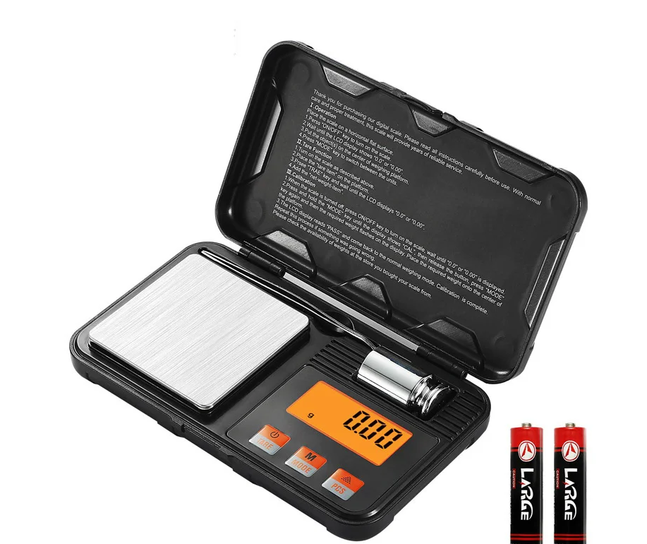 Міні точні ваги 0.001г / 50г з підсвіткою, кришкою і набором аксесуарів для золота, ювелірних виробів, порошків