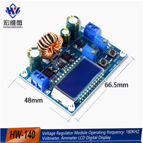 DC-DC Регульований модуль живлення Buck-Boost 5.5–30V → 0.5–30V 4A 35W з LCD