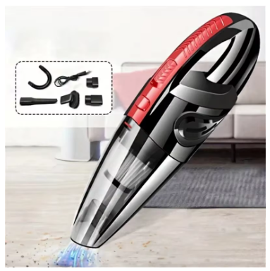 Портативний автомобільний пилосос — бездротовий, вологе та сухе прибирання, повний комплект насадок
