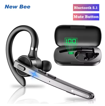 Гарнітура New Bee M53 Bluetooth 5.1 (з шумозаглушенням, hands-free, для лівого та правого вуха)