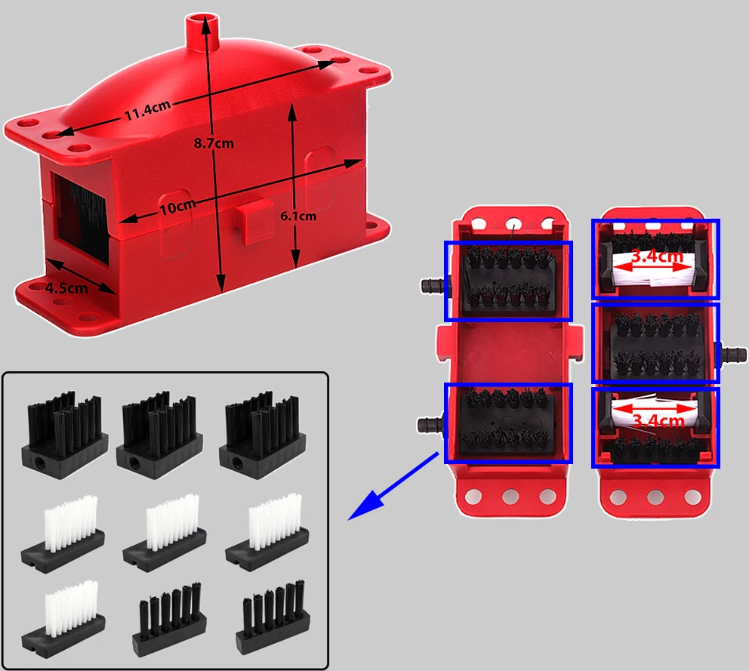 Змінні щітки для очисника ланцюга (набір 9 шт.)